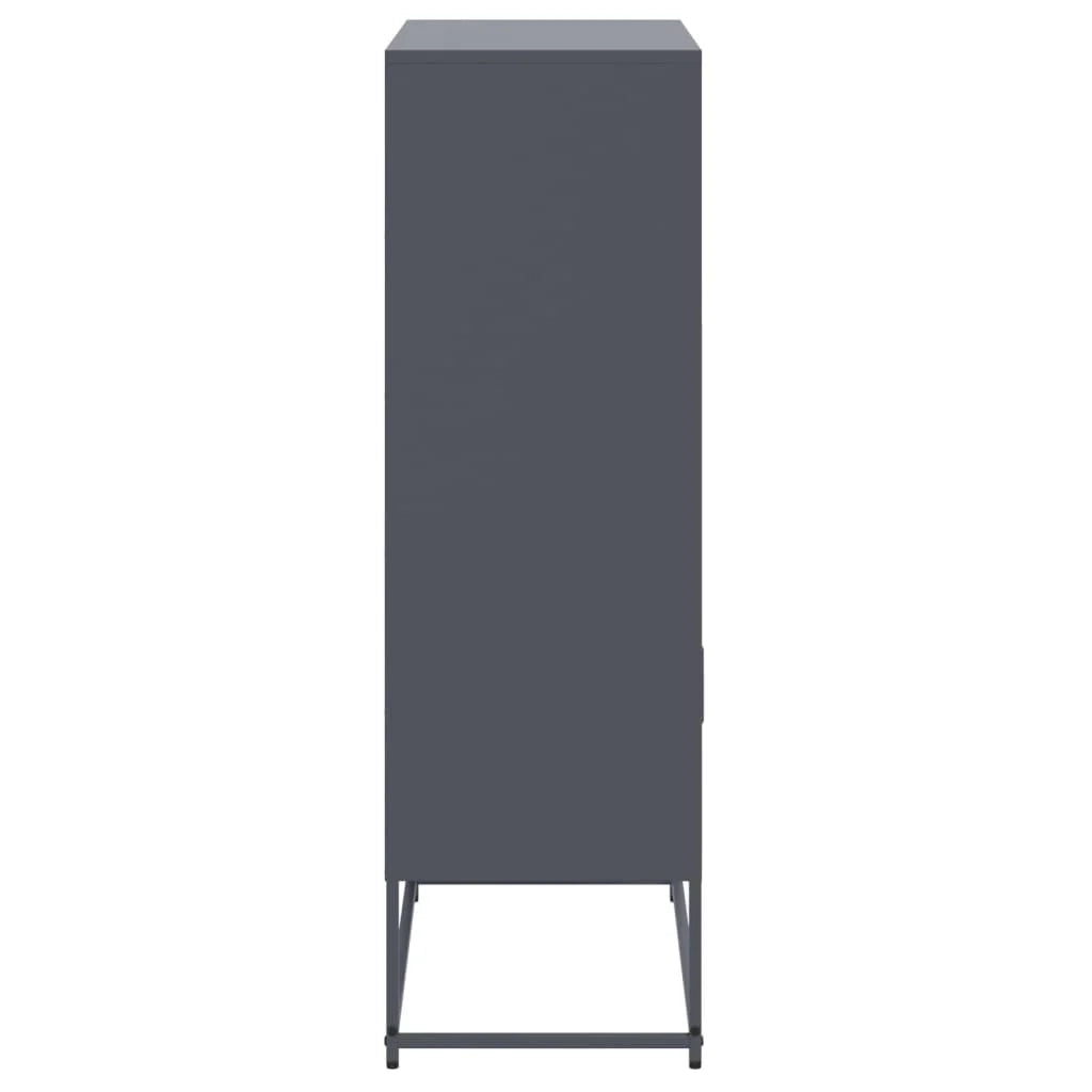 Buffet credenza cassettiera mobiletto mobile contenitore organizer per cucina soggiorno salotto alto 68,5 x 38,5 x 123,5 cm acciaio antracite 02_0032206