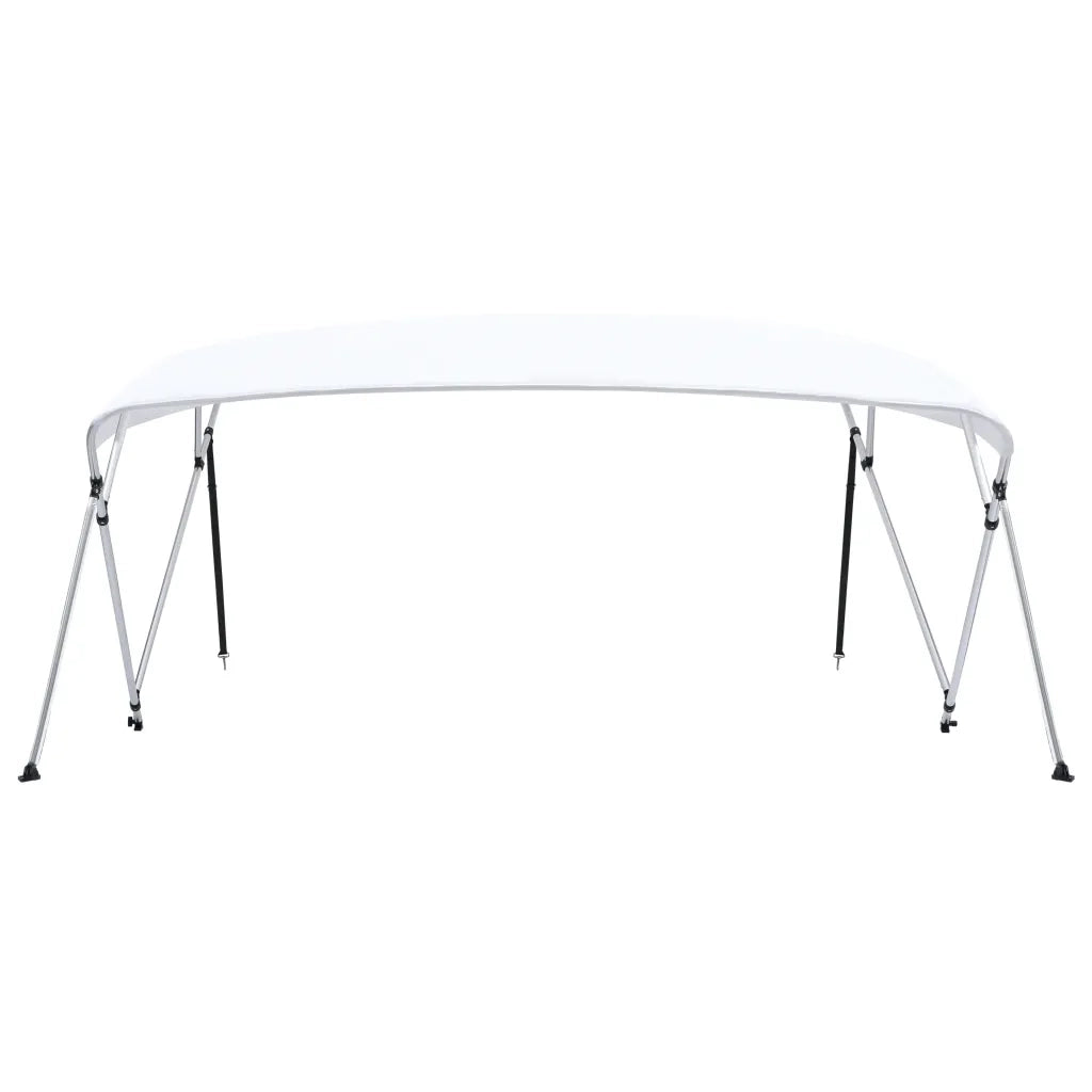 Bimini di Prua Tendalino a 4 Archi-Tenda da Sole per Bimini di Prua Bianco 243x(230-244)x137 cm