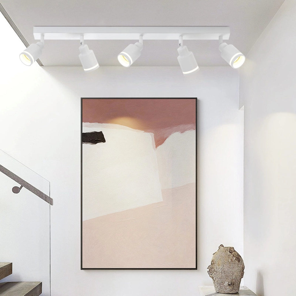 ZMH Faretto da soffitto bianchi 5 luci GU10 metallo orientabili moderni per camera letto sala pranzo senza lampadina