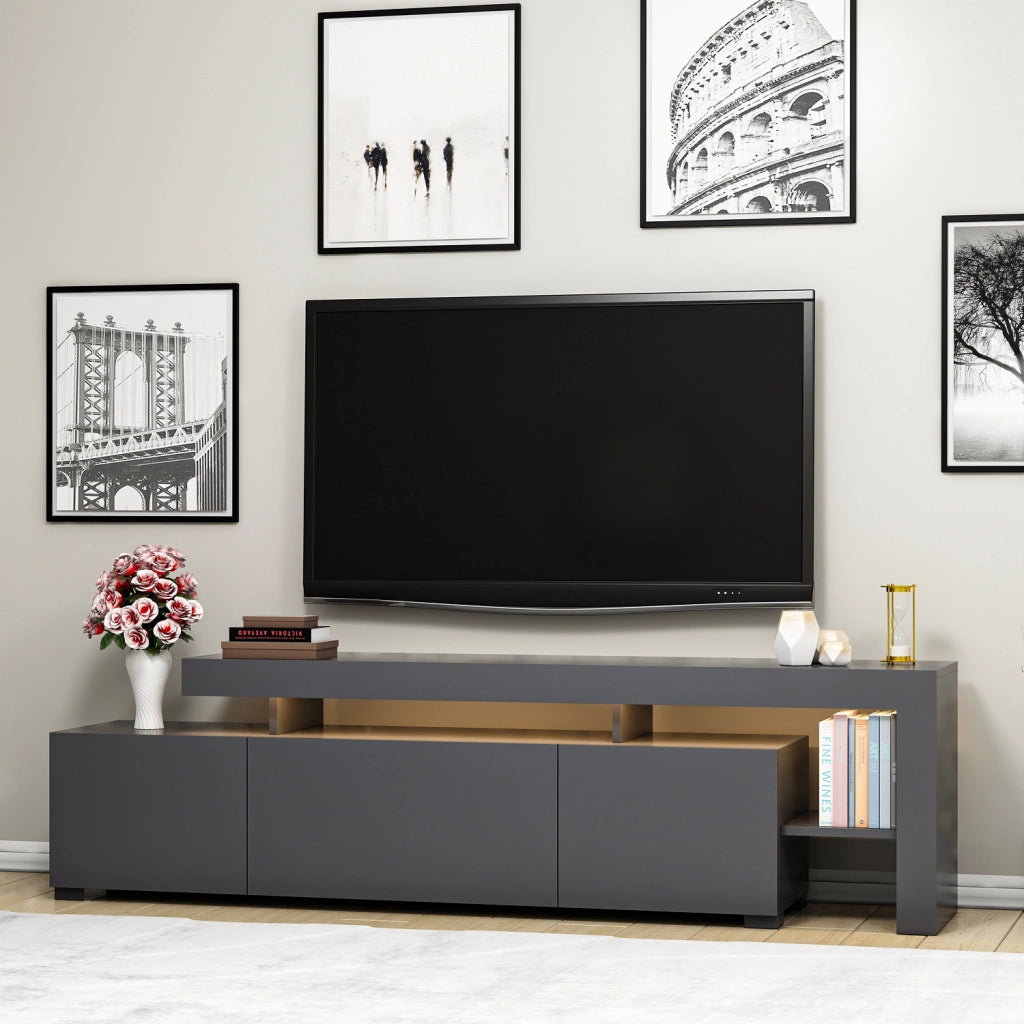 Porta TV in legno "Beliz" - 192 x 37 x 53 cm - Antracite