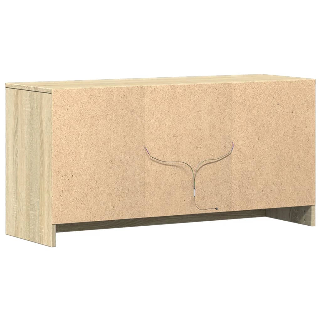 Mobile TV multimediale scaffale TV credenza TV sala da pranzo soggiorno camera da letto con LED rovere Sonoma 100 x 34 x 50 cm derivati ​​del legno marrone 02_0026483
