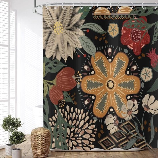 Douchegordino con Fiori - Impermeabile e Lavabile 180x200 cm