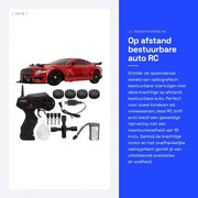 Auto a Controllo Remoto a Velocezza di 18 km/h - Drift Auto RC - Frequenza di Trasmissione 2,4 GHz - Illuminazione a LED - Accelerazione Completa - Sistema di Sospensione Indipendente