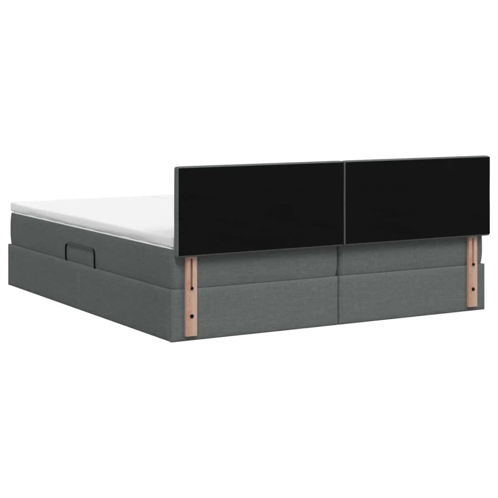 Letto con Contenitore 2 pz Grigio Scuro Pelle Sintetica 3458914