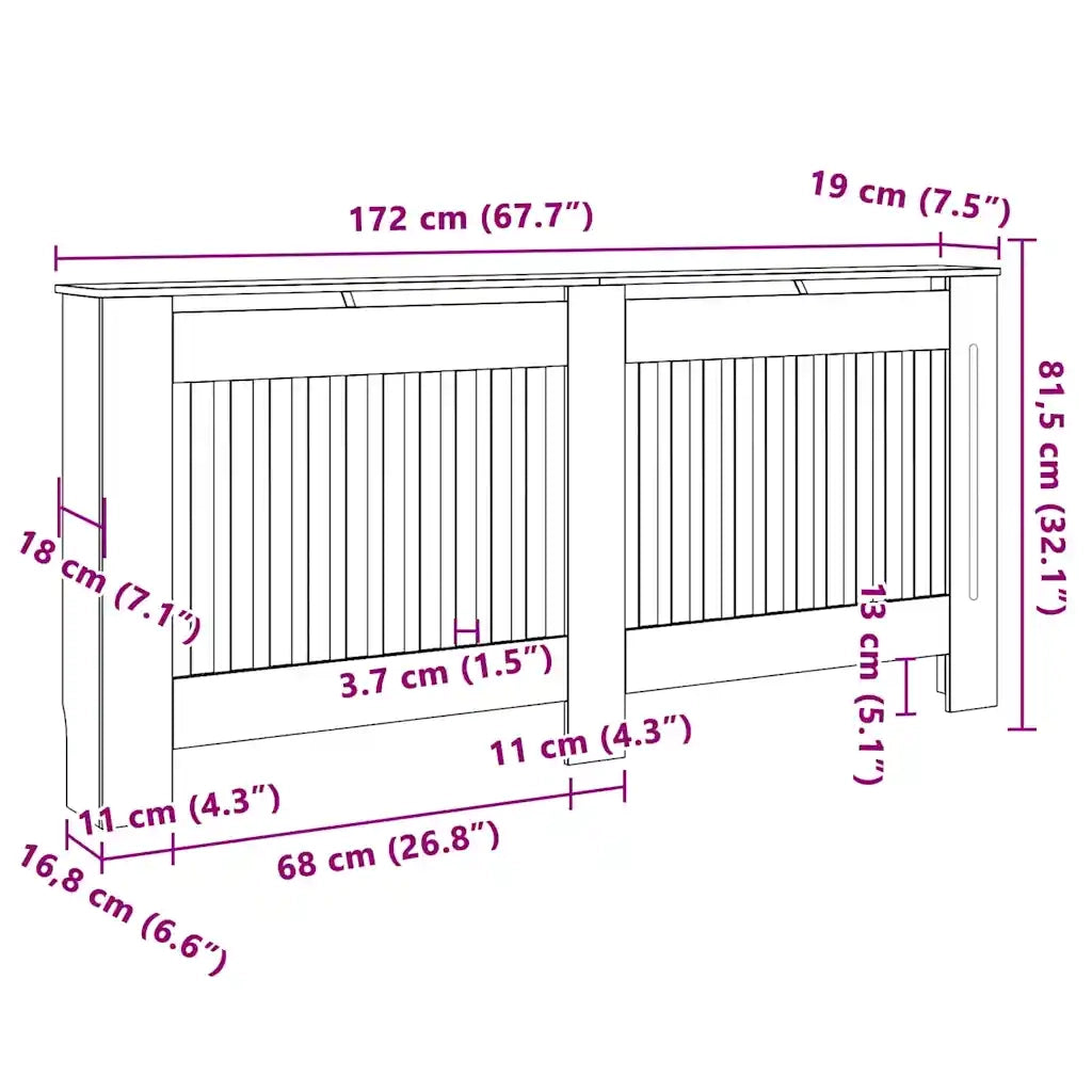 Copertura per radiatori 2 pz Rovere Sonoma 172 x 19 x 81,5cm CFW3439841