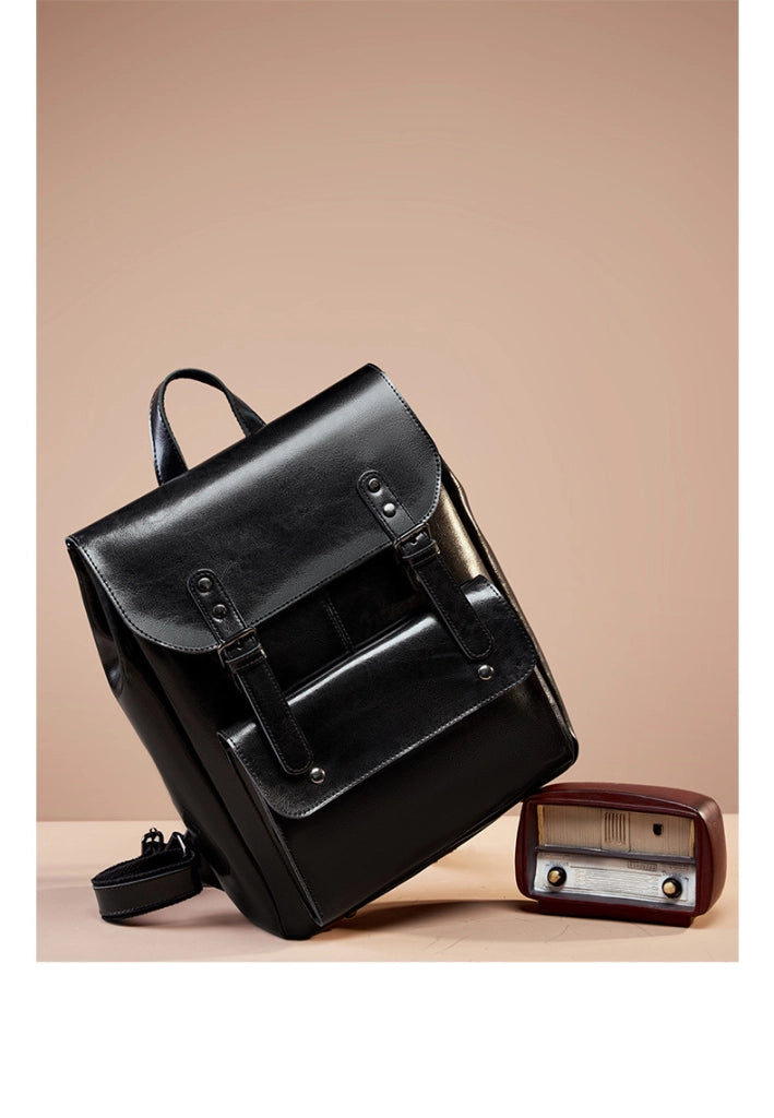 Zaino in vera pelle nera