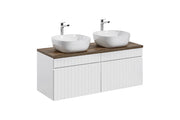 Set mobili bagno 120 cm con piano e 2 lavabi da appoggio Smile Iconic White 120 cm