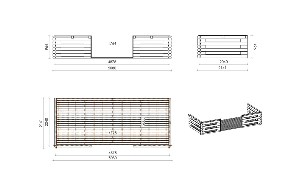 Veranda - 10 m2 - 5m x 2m - colore: naturale - DOM615 - ALTANKA