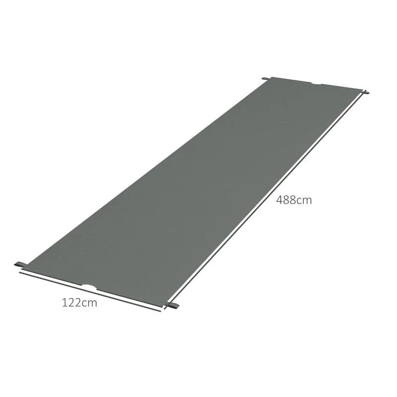 COPERTURA PER GAZEBO PERGOLA 3X3 M IN POLIESTERE CON TASCHE E CINGHIE, 488X122 CM, GRIGIO CARBONE
