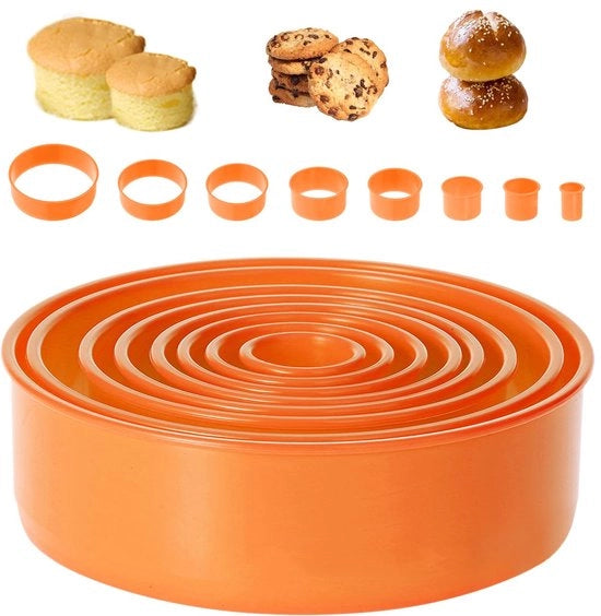 Set di 8 muffin per donuts, scones e fondant, forma per la preparazione di dolci, ideale per la cottura in cucina e per feste.