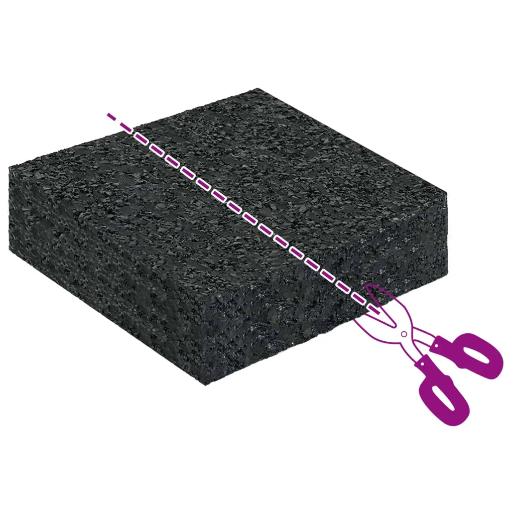 Pad per patio in granuli di gomma Nero 9 x 9 x 2 cm Gomma CFW9764681