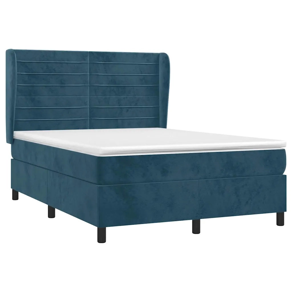 Giroletto a Molle con Materasso Blu Scuro 140x190 cm in Vellutocod mxl 74303