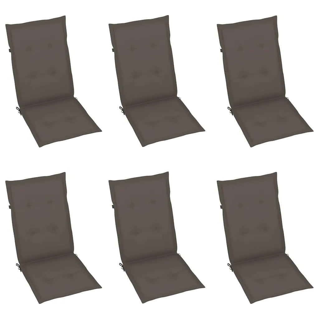 Sedie Pieghevoli 6 pz e Cuscini Grigio Talpa Massello di Teak 3065568
