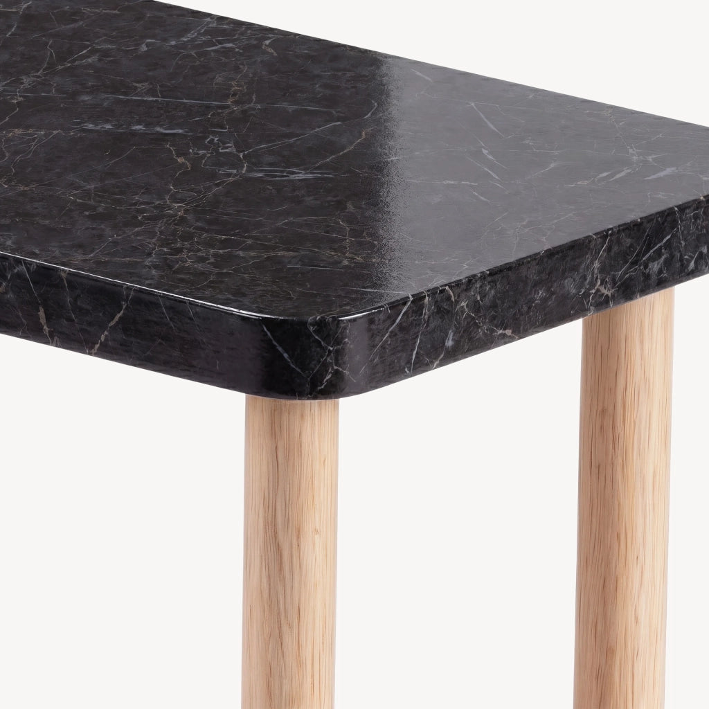 Scaffale da Terra Multiuso Nampernu a 3 Piani 62 x 40 x 18 cm - Effetto Marmo Nero [en.casa]