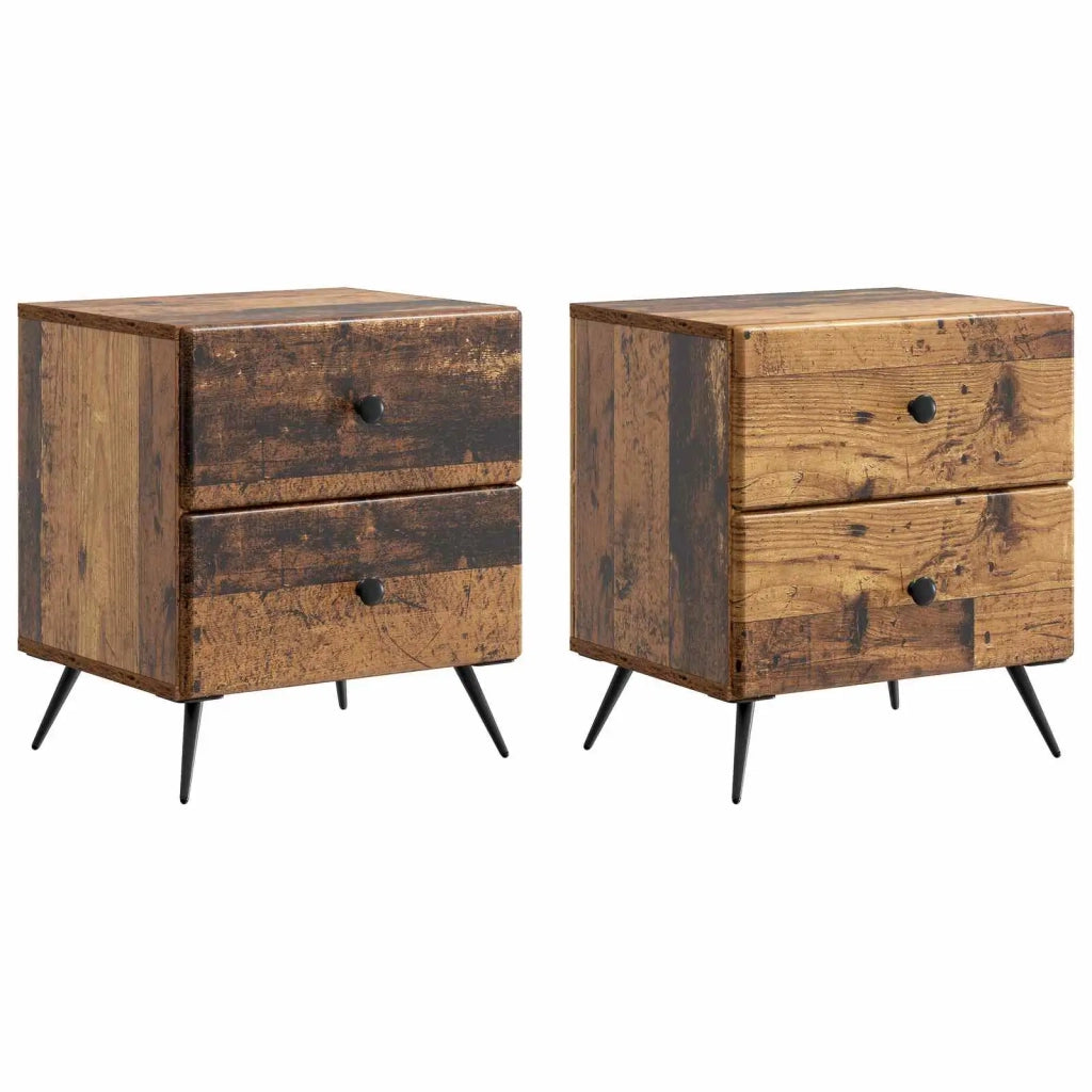 Armadio da Notte 2 pcs Legno antico 43 x 34,5 x 47,5 cm 895462