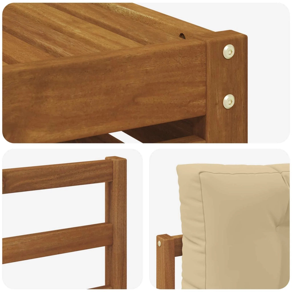 Set di divani da esterno con cuscino 9 pcs Naturale e Beige