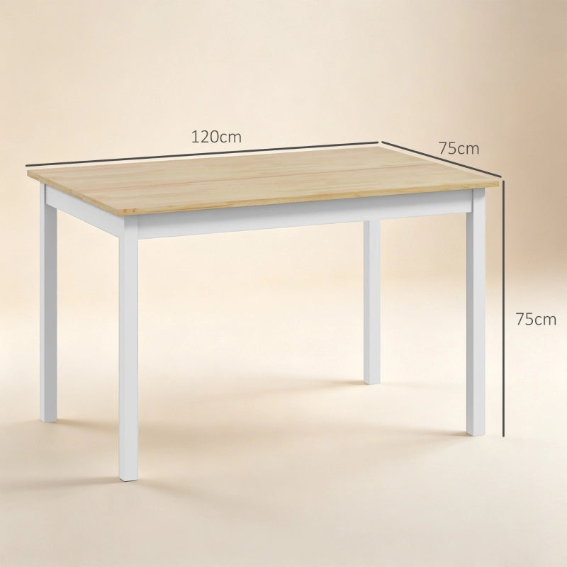 Tavolo da pranzo - 120x75 cm - stile country - per 4 persone - legno naturale - sala da pranzo