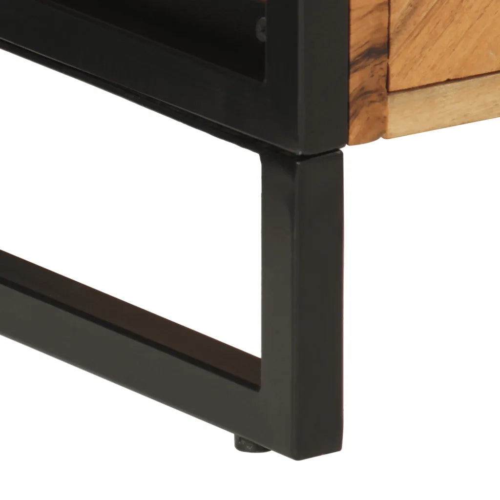 Mobile da Bagno 55x35x60 cm in Legno Massello di Acacia e Ferro
