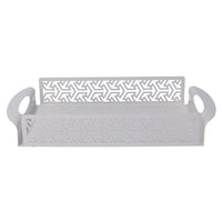 Vassoio Rettangolare 41x20xh6,5 cm in Metallo Design Frecce Bianco