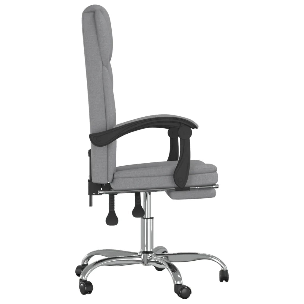 Poltrona da Ufficio Reclinabile Grigio Chiaro in Tessuto 349695