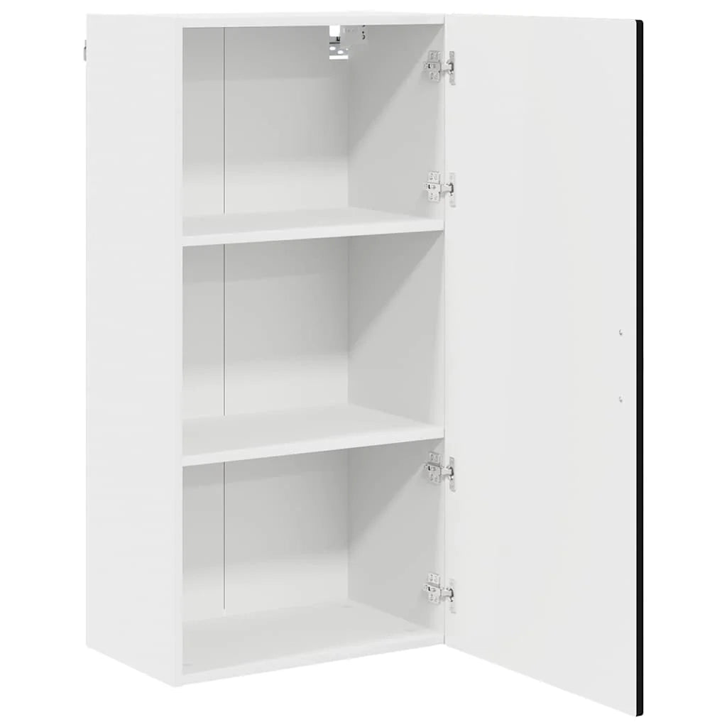Mobiletto da cucina a parete pratico contenitore 50 x 31 x 100 cm stile moderno legno ingegnerizzato nero 02_0054466