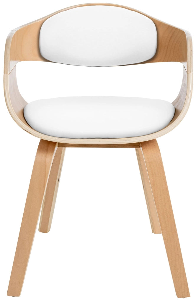 Sedia Kingston in Similpelle Natura/bianco