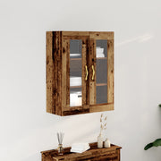 Armadio a muro con porte in vetro in legno vecchio 69,5x34x90 cm