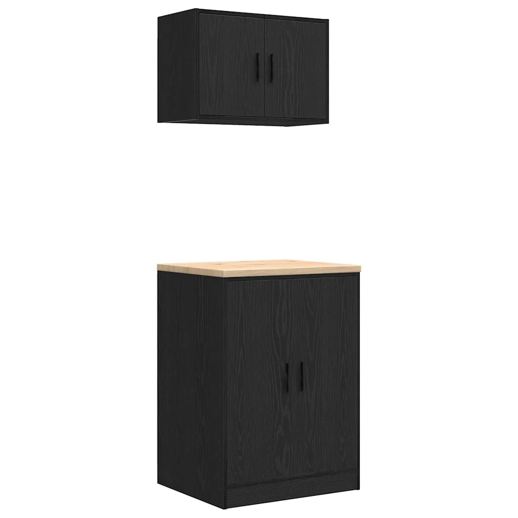 Armadi da Garage 2 pz Neri in Legno Multistrato CFW6824715
