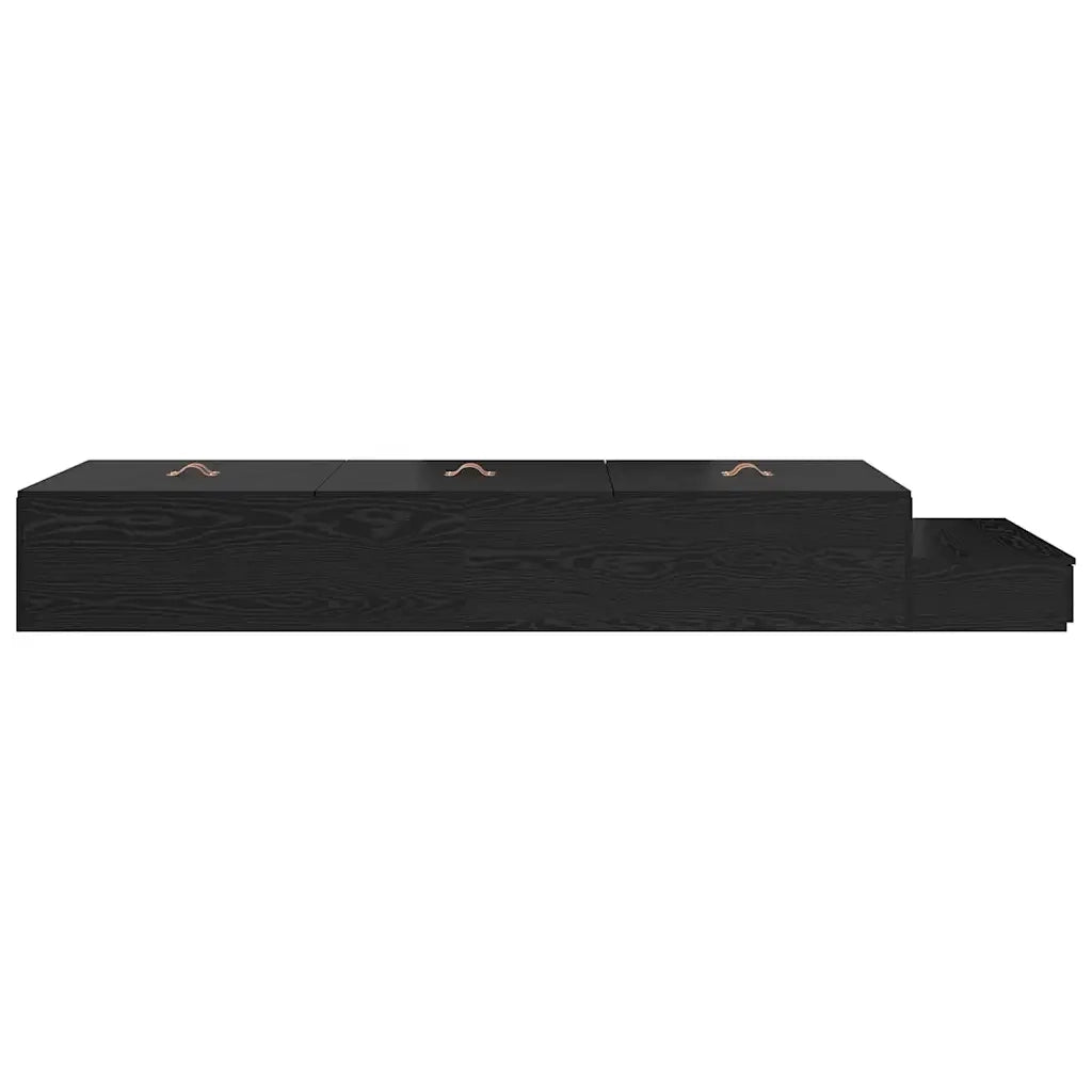 Struttura letto con contenitore con cassetto Rovere Nero 80 cm 3335598