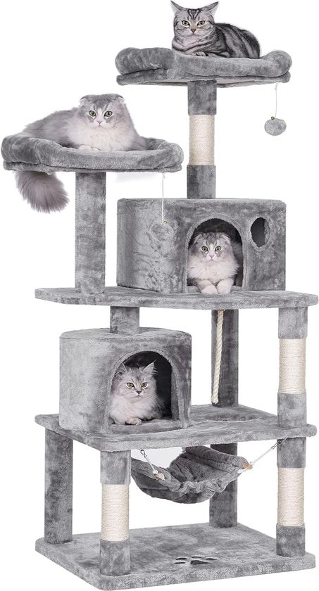 Albero per Gatti - Multi-Nivello - Grigio - 60 x 50 x 145 cm