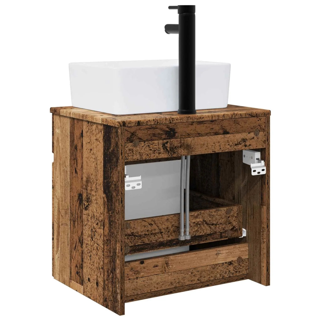Mobile lavabo da parete Legno antico 49 x 41 x 63 cm 890590