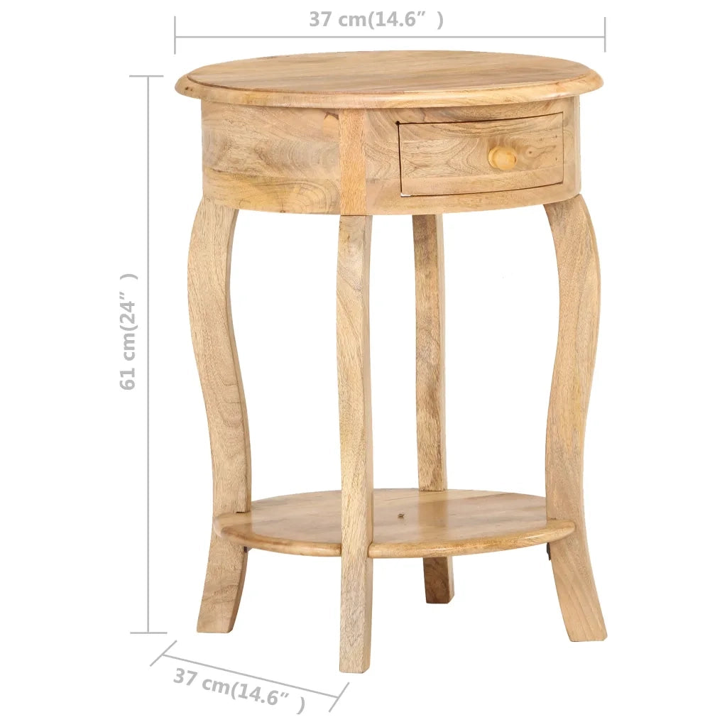 Tavolino da Salotto 37x37x61 cm in Legno Massello di Mango