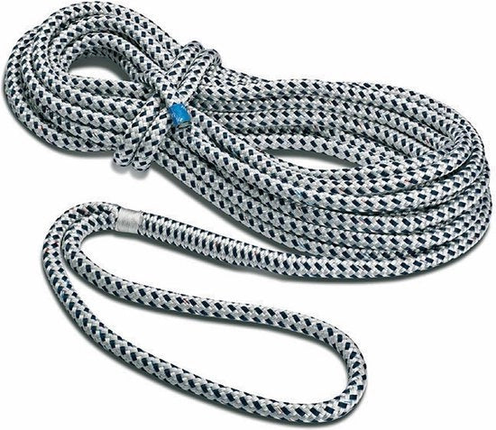 Cavo di installazione con occhio diviso e sfregato da 40 cm in bianco-nero Ø 12 mm 8 m - Aggiungi Taifun: cavo di imbarco, corda in nylon per gatti