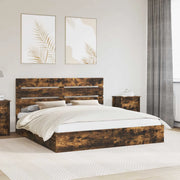 Letto con Contenitore con testiera Rovere fumé 180 x 200 cm 3411881