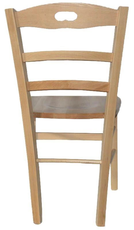 SEDIA IN LEGNO COLORE NATURALE LACCATO 87X40X40 CM MODELLO PAESANA CON SEDUTA COMPATTA E SCHIENALE ALTO IN MASSELLO - 4PZ