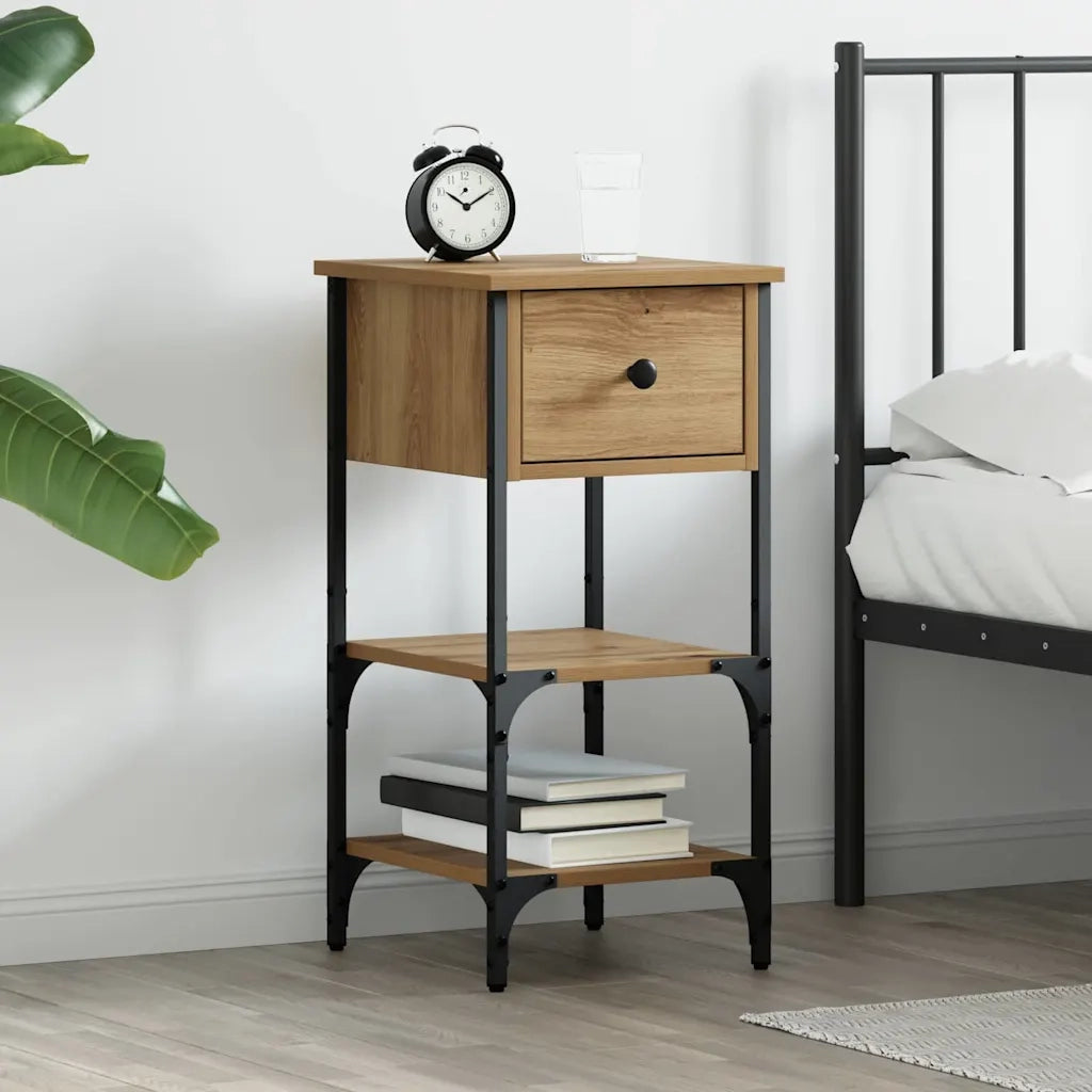 Comodino | Armadio da Notte | Mobiletto da notte Marrone 33.5 x 36 x 70 cm Legno ingegnerizzato