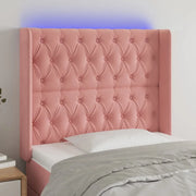 Testiera a LED-Testata con LED Nera 93x16x118/128 cm in Velluto 768946