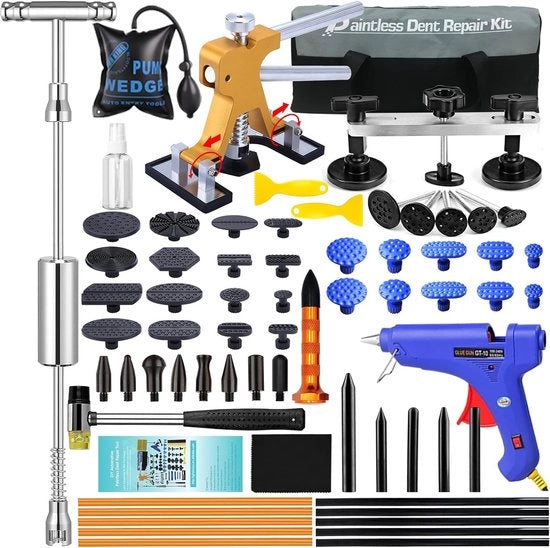 Kit di riparazione auto, attrezzatura di riparazione auto, Lifter adattabile di larghezza regolabile, Gomma di scorrimento e Tirante in metallo per il rimuovere i buchi di dents delle vetture