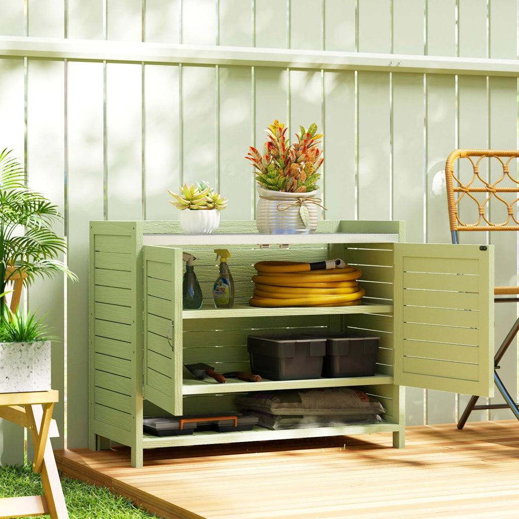 Tavolo da giardino con mobile ¨C zephmum ¨C Verde 88x40x70,5 cm