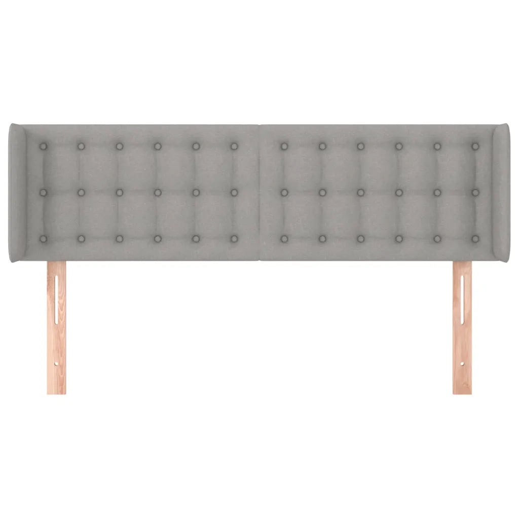 Testiera ad Orecchio Grigio Chiaro 147x16x78/88 cm in Tessuto cod mxl 39072