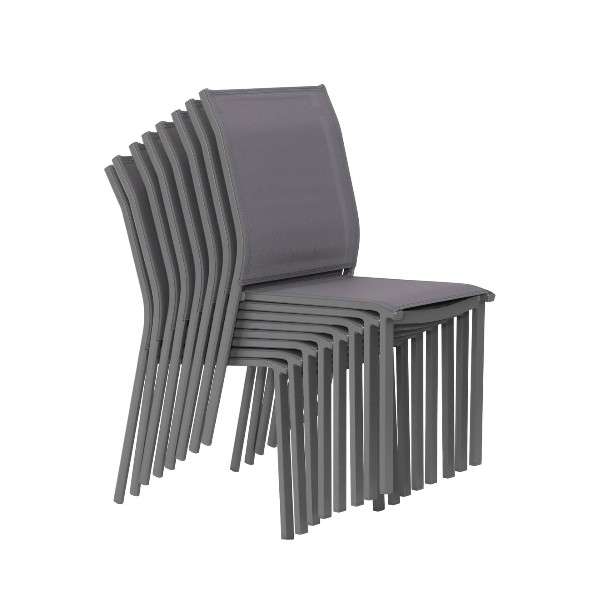 Tavolo da giardino in alluminio + 8 sedute, antracite