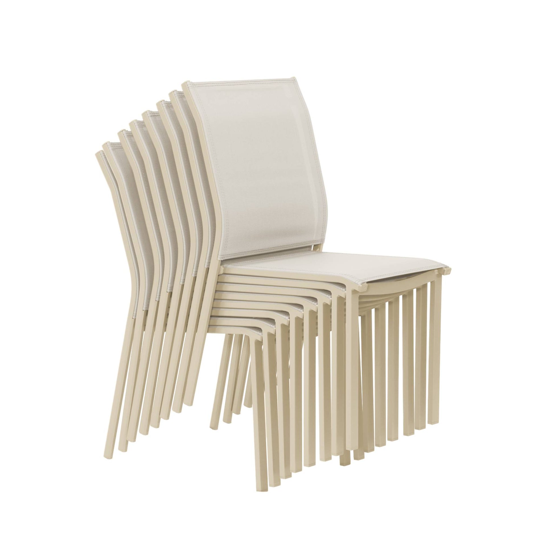 Set tavolo da giardino in alluminio con 8 sedie, beige