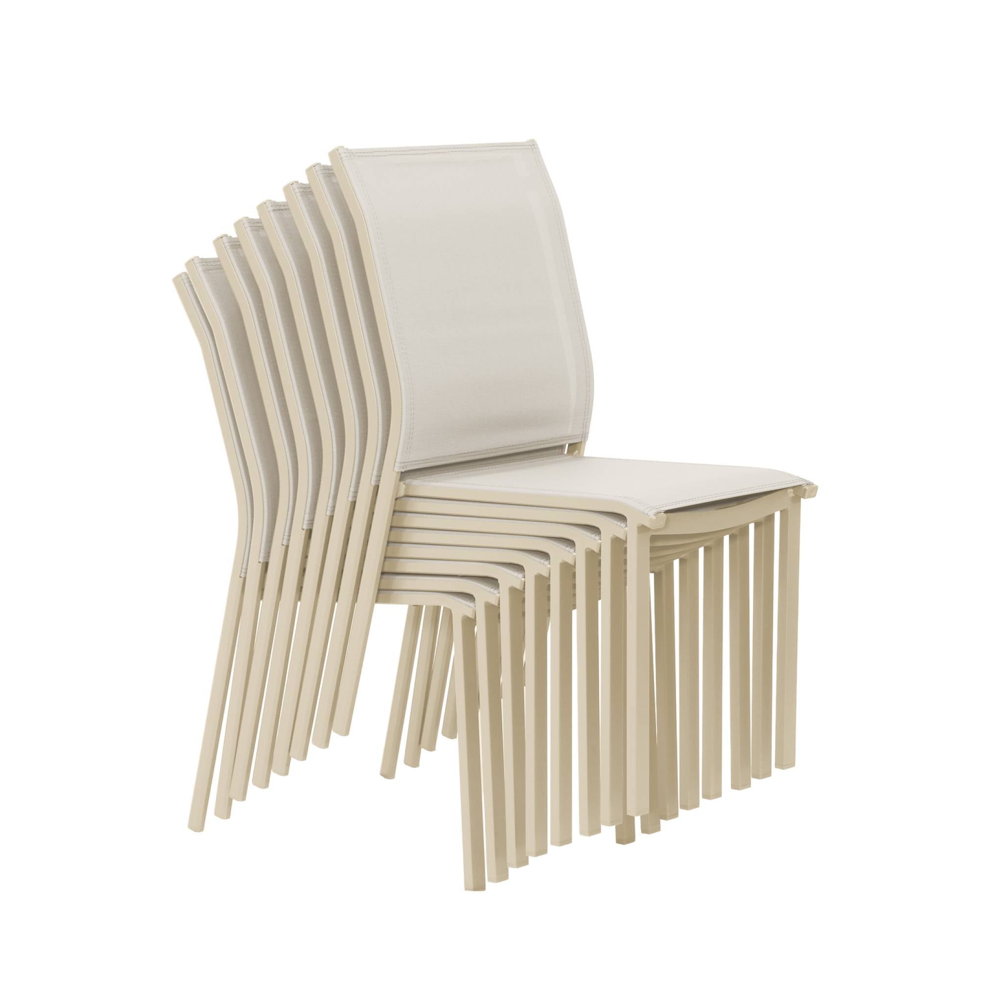 Set tavolo da giardino in alluminio con 8 sedie, beige