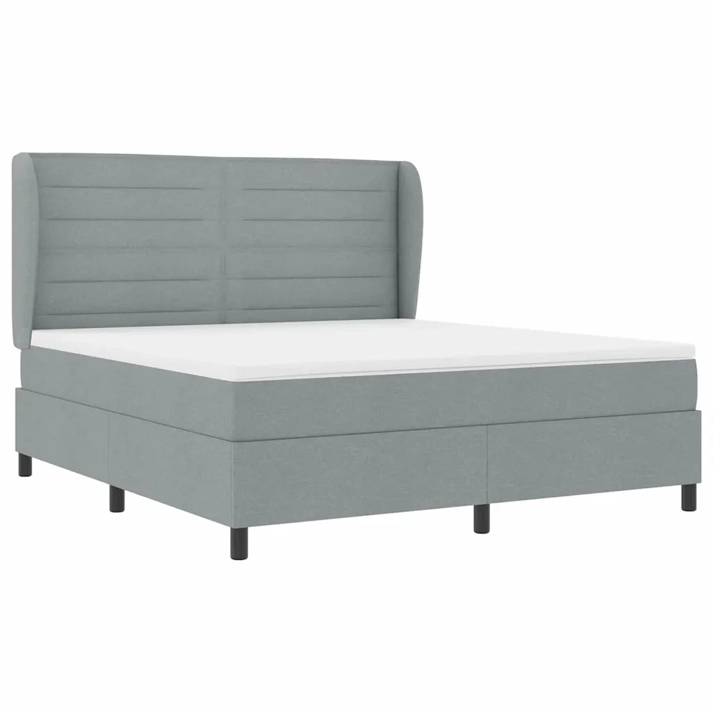 Letto a molle con materasso Grigio chiaro 180 x 200 cm Tessuto 3340515