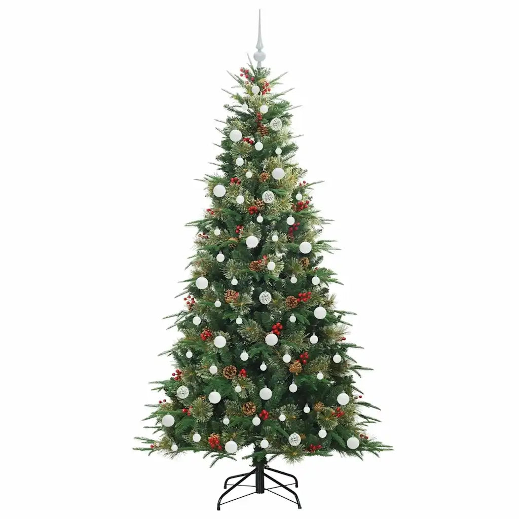 Albero di Natale | Decorazioni natalizie Artificiale con Rami Pieghevoli Verde 210 cm