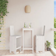 Sgabelli da Bar 2pz Bianchi 40x42x120 cm Legno Massello Pino