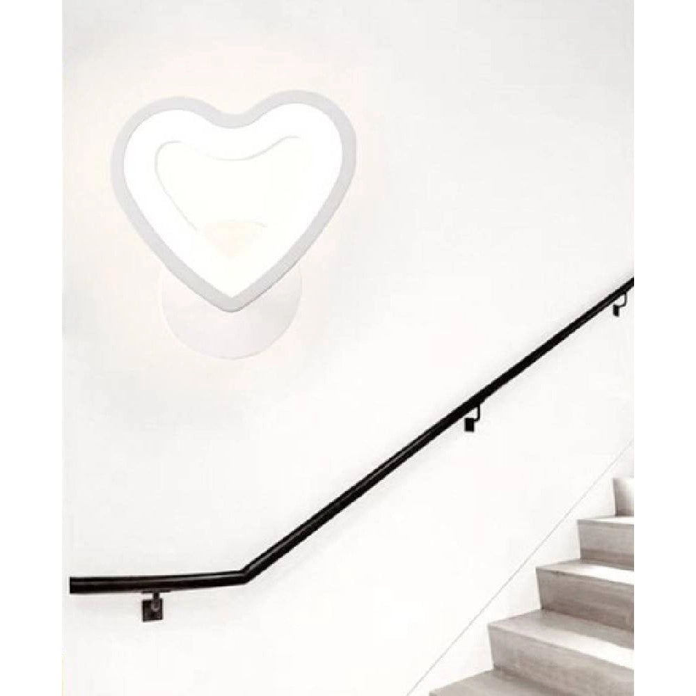 Trade Shop - Applique Led A Cuore 6w Lampada A Parete Lumetto Luce Fredda Calda Naturale E28 - -bianco Freddo      -
