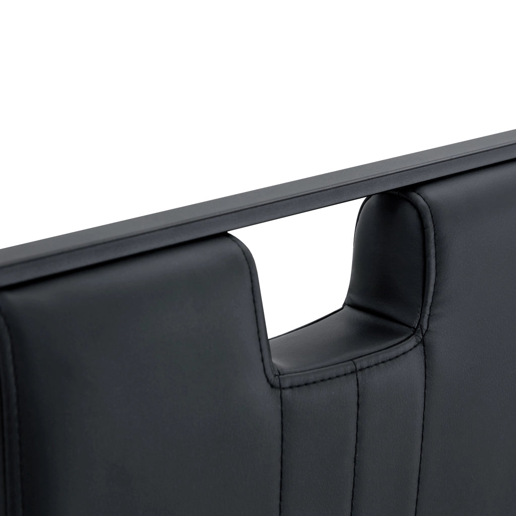 Sedia da Pranzo con Schienale Ergonomico e Piedini Antiscivolo, in PU, Nero