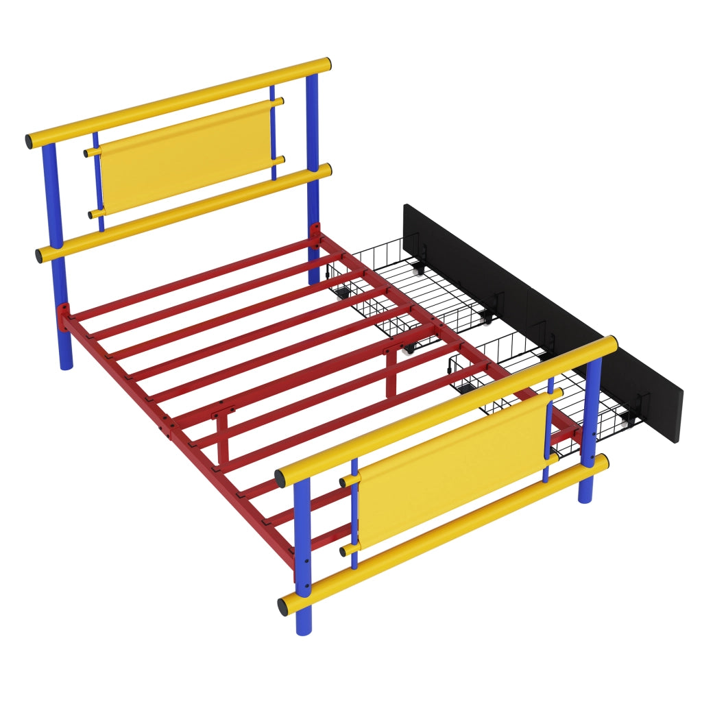 Letto Singolo per Bambini con Cassetti ¨C MINIMAL ¨C Metallo 90x200