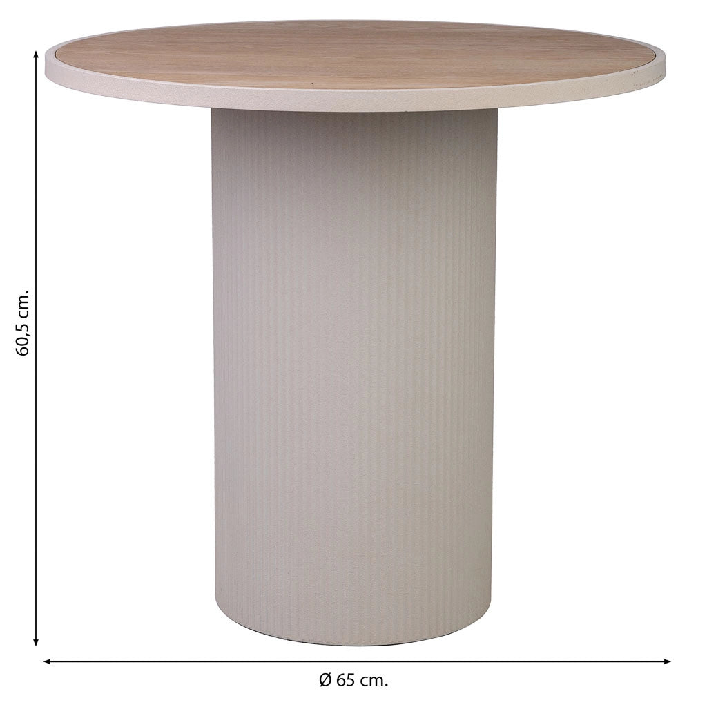 Tavolino in metallo e legno 65x65x60,5h cm